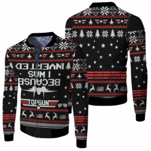 Top Guns Because I Was Inverted Christmas Knitting Pattern Christmas 3D T Shirt Hoodie Sweater Jersey Bomber Jacket Model 6289 Bomber Jacket