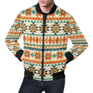 Tribal Native American Aztec Indians Navajo Print Mens Bomber Jacket
