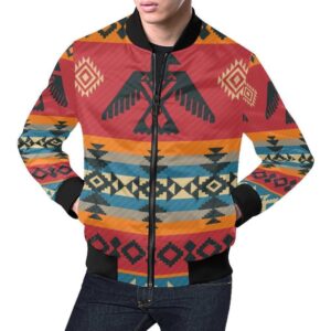 Tribal Navajo Native Indians American Aztec Print Mens Bomber Jacket