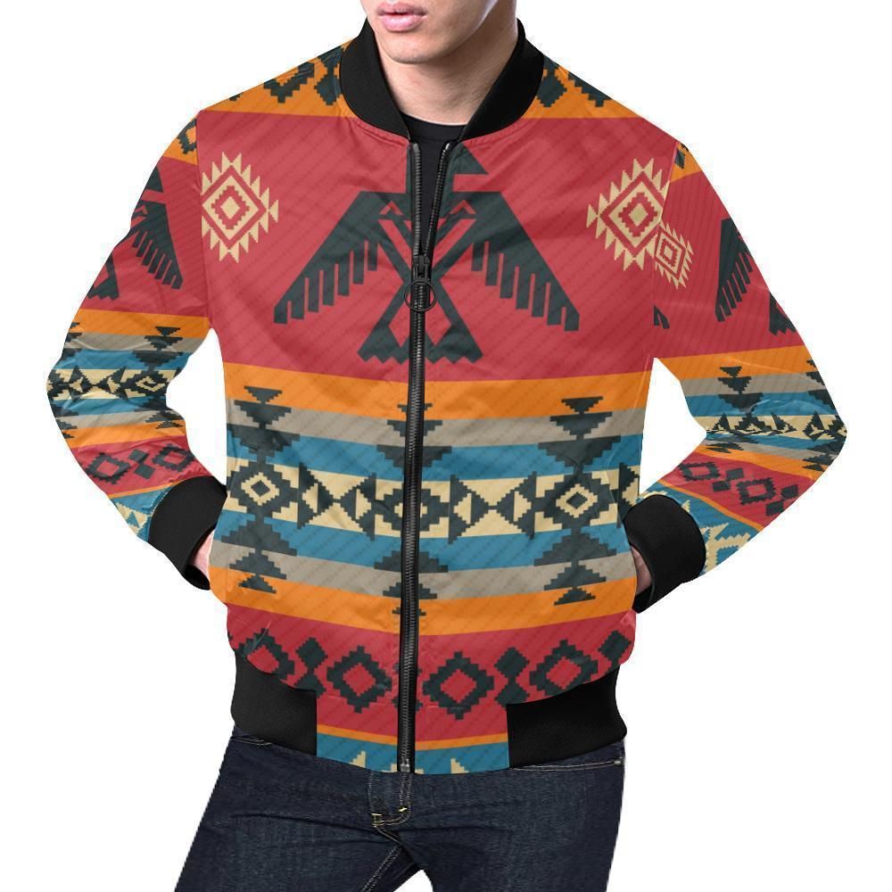 Tribal Navajo Native Indians American Aztec Print Mens Bomber Jacket Tribal Navajo Native Indians American Aztec Print Mens Bomber Jacket