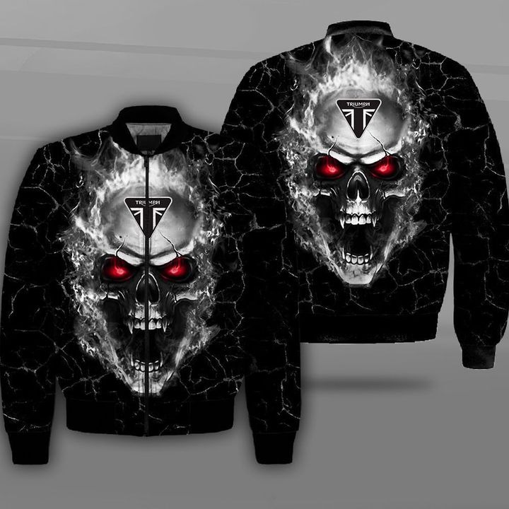 Triumph Fire Skull Bomber Jacket Triumph Fire Skull Bomber Jacket