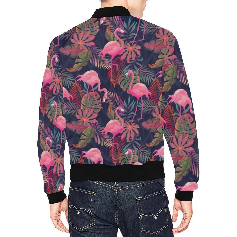 Tropical-Flamingo-Palm-Leaves-Hawaiian-Floral-Pattern-Print-Mens-Bomber-Jacket-2