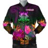 Tuvalu Men's Bomber Jacket - Summer Hibiscus - BN15 Bomber Jacket