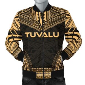Tuvalu Polynesian Chief Men's Bomber Jacket - Gold Version - Bn10 Bomber Jacket