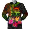 Tuvalu Polynesian Personalised Men's Bomber Jacket -  Hibiscus and Banana Leaves - BN15 Bomber Jacket