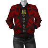 Tuvalu Women Bomber Jacket - Polynesian Tattoo Red - BN0110 Bomber Jacket