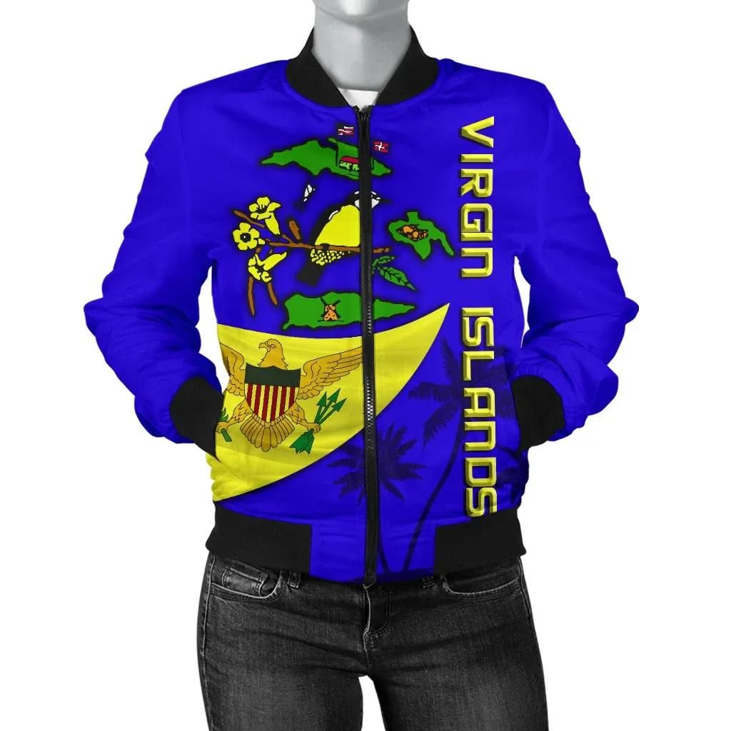 US Virgin Islands Women Bomber Jacket Tank Flag Over Ocean K4 Bomber Jacket US Virgin Islands Women Bomber Jacket Tank Flag Over Ocean K4 Bomber Jacket