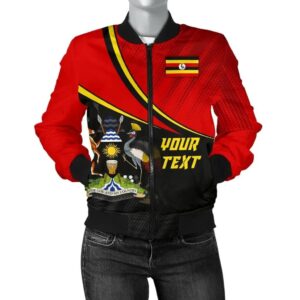 Uganda Personalised Women's Bomber Jacket - National Flag - BN15 Bomber Jacket