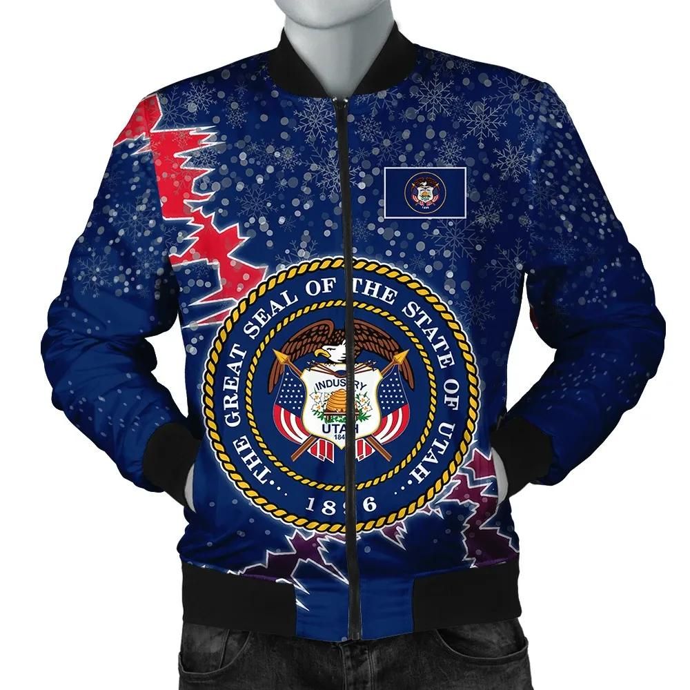 Utah Christmas Coat Of Arms Men Bomber Jacket X Style J78 Bomber Jacket Utah Christmas Coat Of Arms Men Bomber Jacket X Style J78 Bomber Jacket
