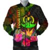 Vanuatu Polynesian Personalised Men's Bomber Jacket - Hibiscus and Banana Leaves - BN15 Bomber Jacket