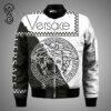 Versace Black And White All Over Print Bomber Jacket