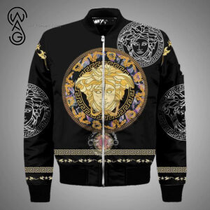 Versace Black Symbol All Over Print Bomber Jacket