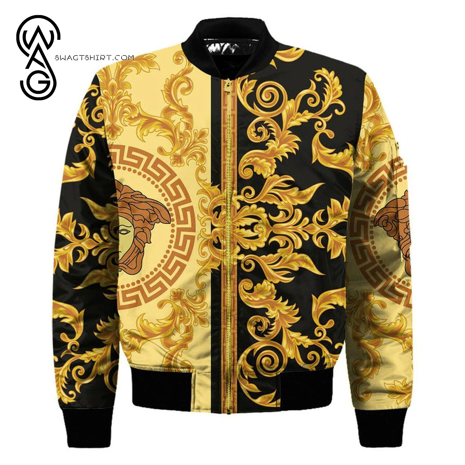 Versace Luxury Symbol All Over Print Bomber Jacket Versace Luxury Symbol All Over Print Bomber Jacket