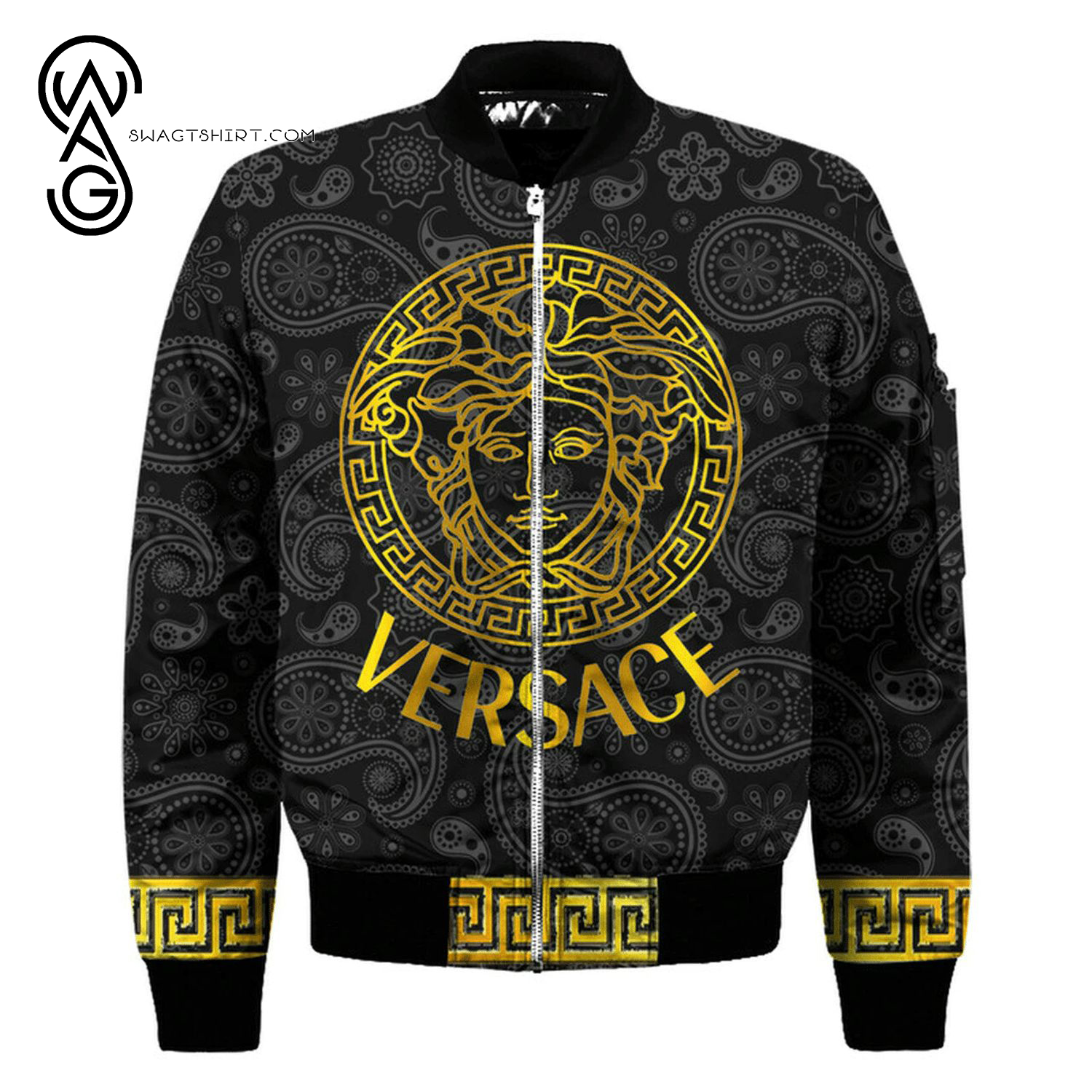 Versace Yellow All Over Print Bomber Jacket Versace Yellow All Over Print Bomber Jacket