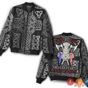 Viking By Blood American By Birth Patriot By Choice Bomber Jacket