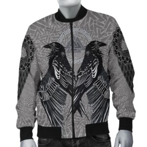 VikingStyle Bomber Jacket Raven Valknut A15 Bomber Jacket