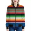 Vintage Mexican Blanket Pattern Print Women's Bomber Jacket