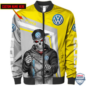 Volkswagen Skeleton Snapback Custom Name Bomber Jacket 01