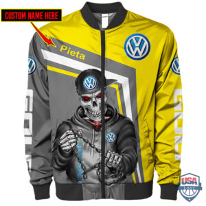 Volkswagen Skeleton Snapback Custom Name Bomber Jacket