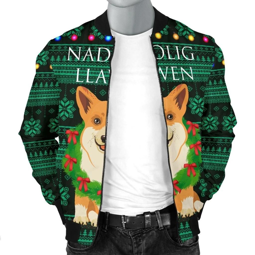 Wales-Christmas-Corgi-Mens-Bomber-Jacket-A31-Bomber-Jacket-2