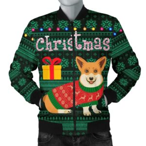 Wales Christmas Corgi Men's Bomber Jacket A31 Bomber Jacket