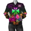 Wallis and Futuna  Women's Bomber Jacket - Summer Hibiscus - BN15 Bomber Jacket