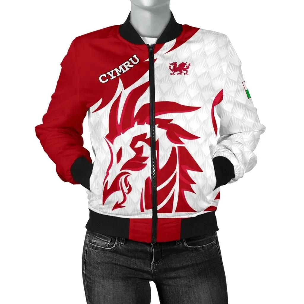 Welsh Bomber Jacket - Welsh Dragon Red (Women) A10 Bomber Jacket Welsh Bomber Jacket - Welsh Dragon Red (Women) A10 Bomber Jacket