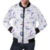White Fairy Pattern Print Mens Bomber Jacket