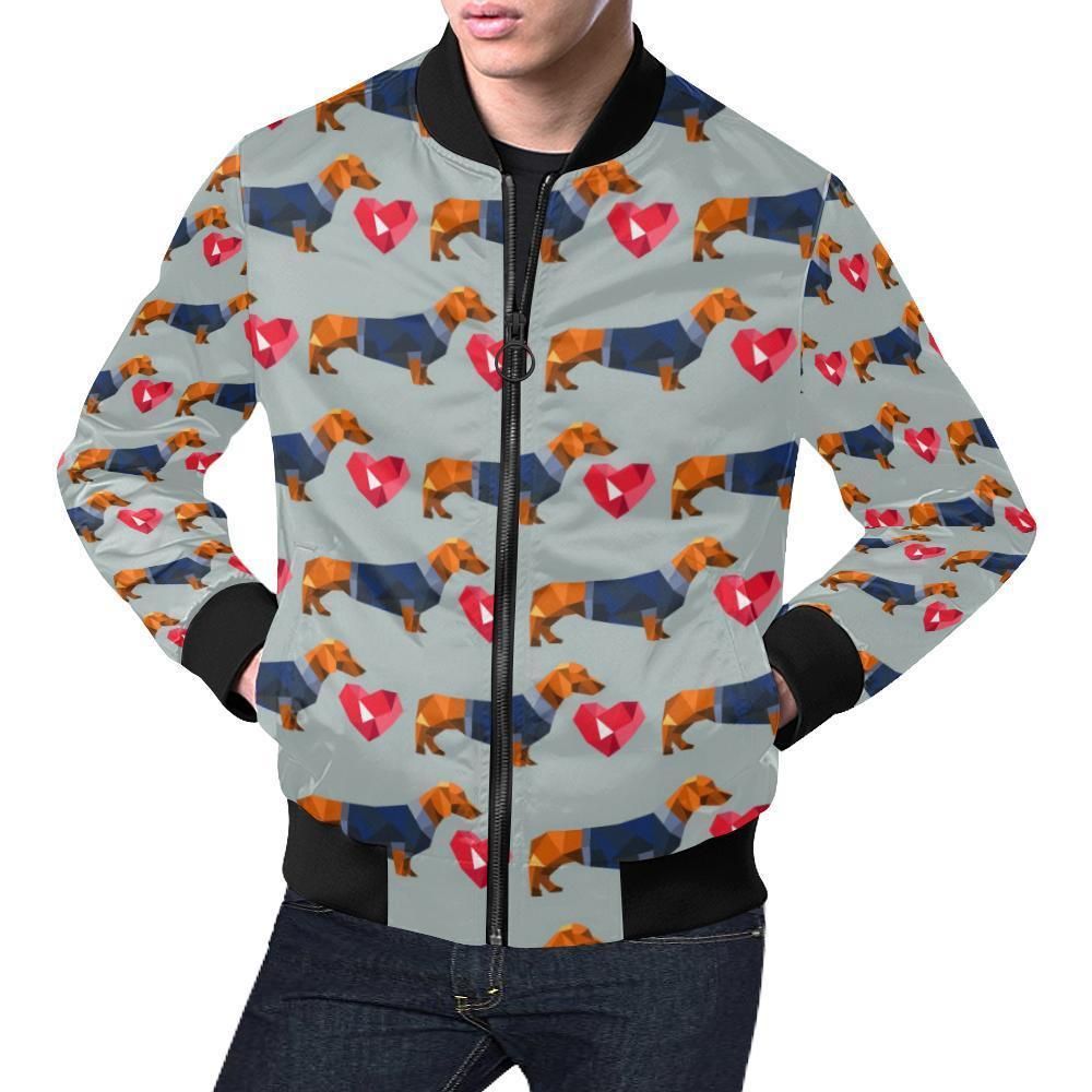 Wiener Dog Dachshund Pattern Print Mens Bomber Jacket Wiener Dog Dachshund Pattern Print Mens Bomber Jacket