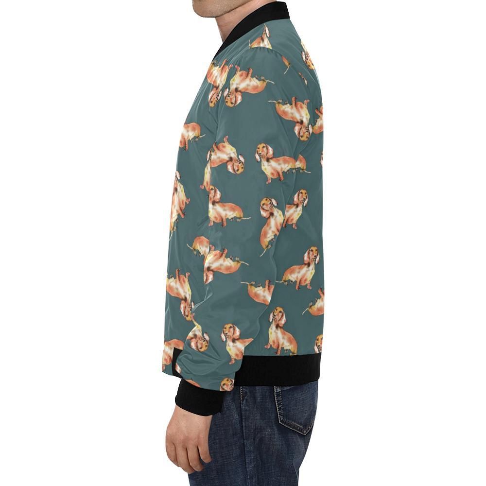Wiener-Dog-Dachshund-Portrait-Pastel-Pattern-Print-Mens-Bomber-Jacket-1
