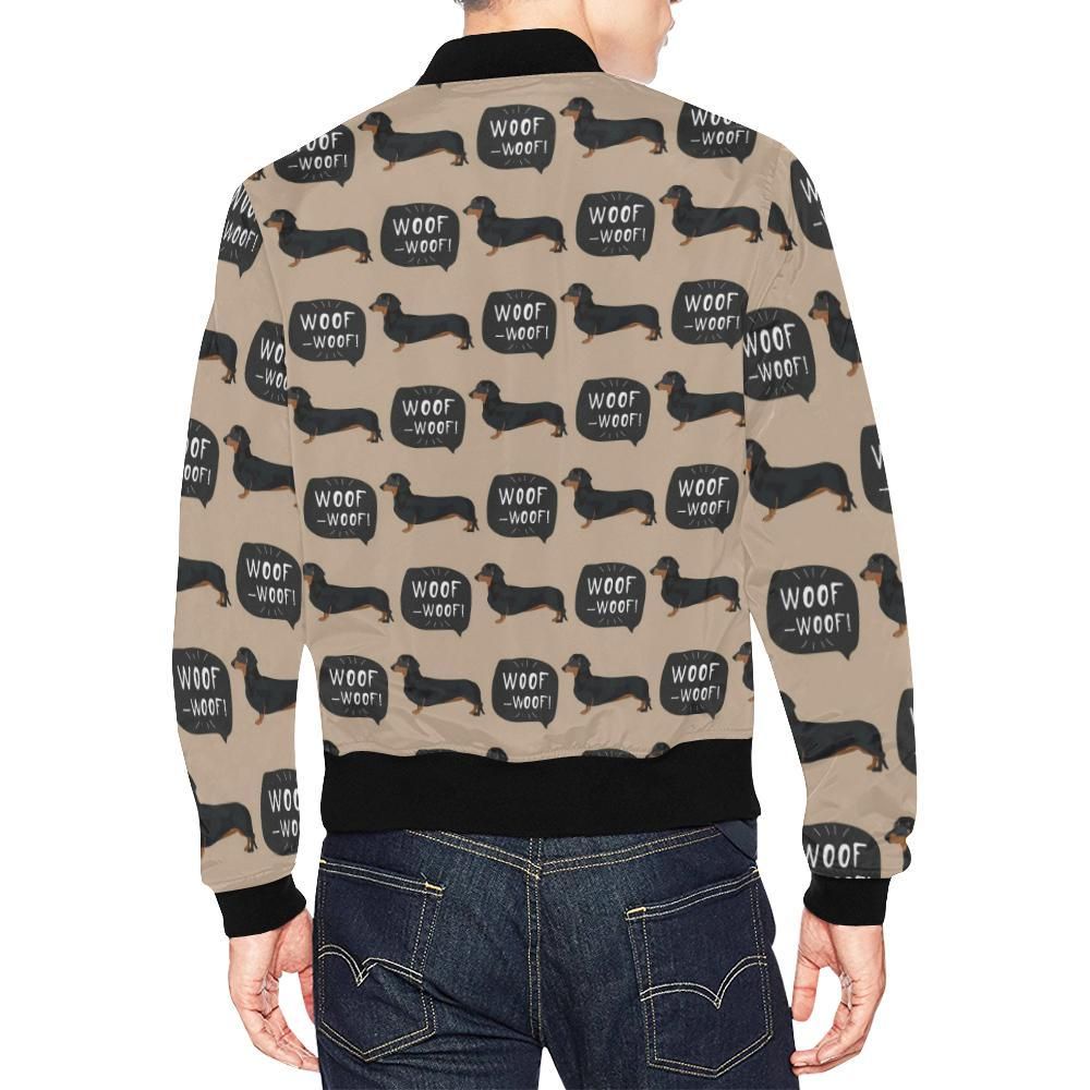 Wiener-Dog-Woof-Woof-Dachshund-Pattern-Print-Mens-Bomber-Jacket-2