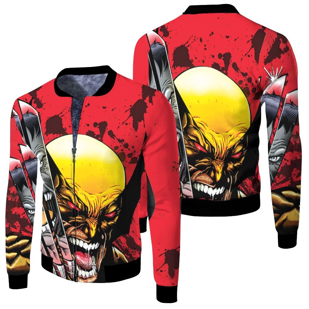 Wolverine With Claws Vs Hulk 3D Bomber Jacket Wolverine With Claws Vs Hulk 3D Bomber Jacket