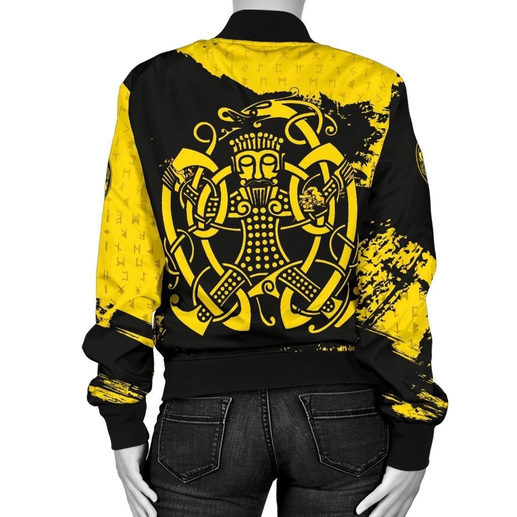 Loki Bound Triskele Rune Gold A31 Bomber Jacket Loki Bound Triskele Rune Gold A31 Bomber Jacket