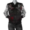 Women's Bomber Jacket - Odin Huginn and Muninn Rune Blood A27 Bomber Jacket