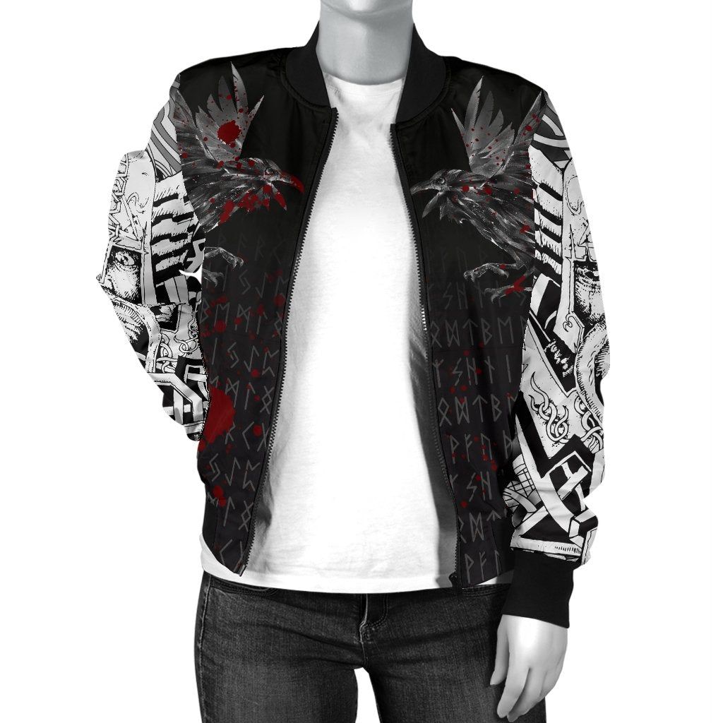 Womens-Bomber-Jacket-Odin-Huginn-and-Muninn-Rune-Blood-A27-Bomber-Jacket-2