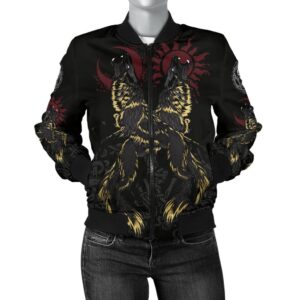 Women's Bomber Jacket The Wolves Skoll and Hati A7 Bomber Jacket