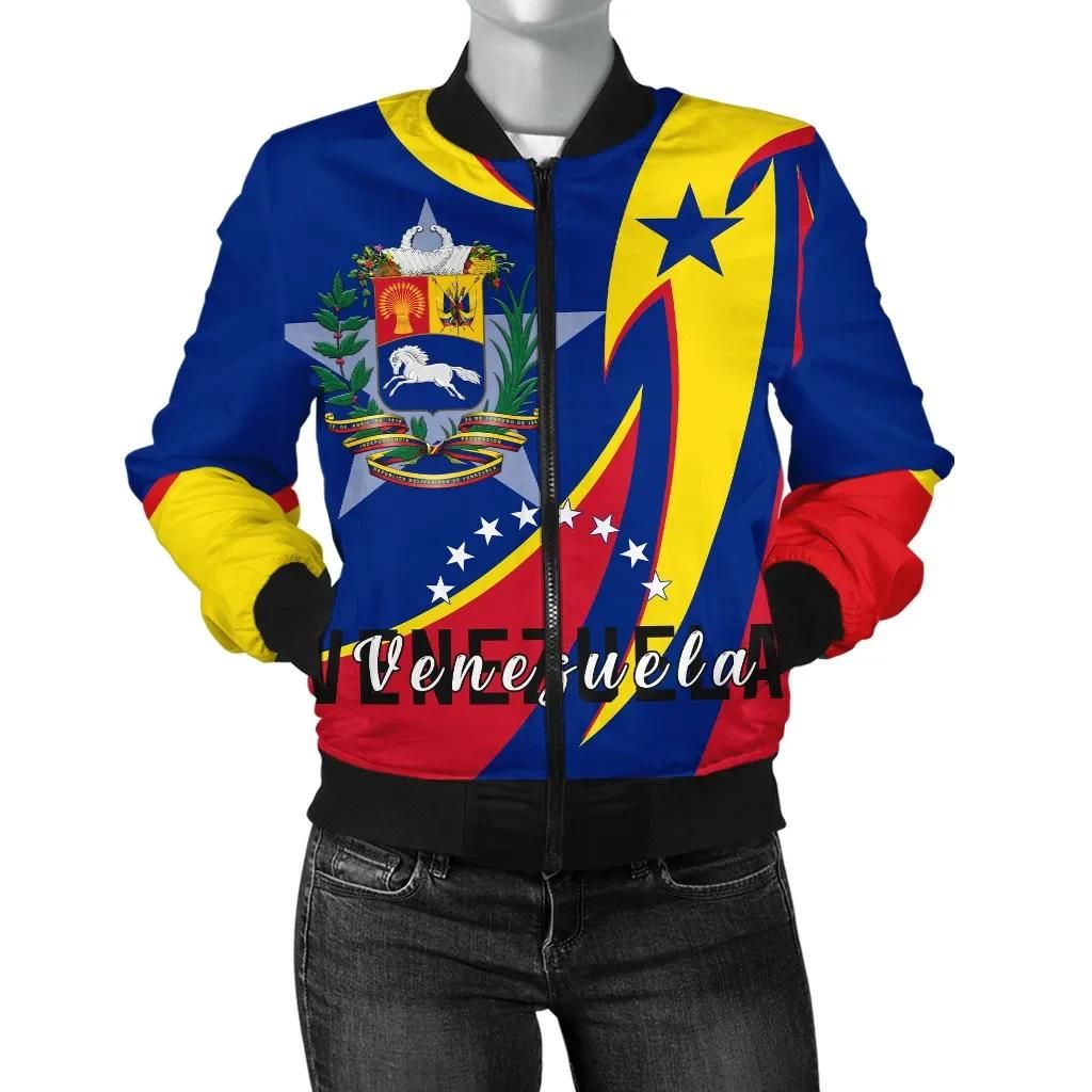 Women's Bomber Jacket - Venezuela Flag Coat of Arms A30 Bomber Jacket Women's Bomber Jacket - Venezuela Flag Coat of Arms A30 Bomber Jacket