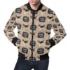 Woof Woof Beagle Pattern Print Mens Bomber Jacket