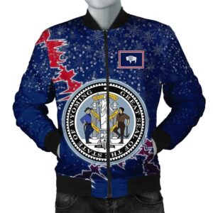 Wyoming Christmas Coat Of Arms Men Bomber Jacket  X Style J78 Bomber Jacket