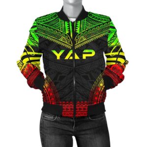 Yap Polynesian Chief Women'S Bomber Jacket - Reggae Version - Bn10 Bomber Jacket