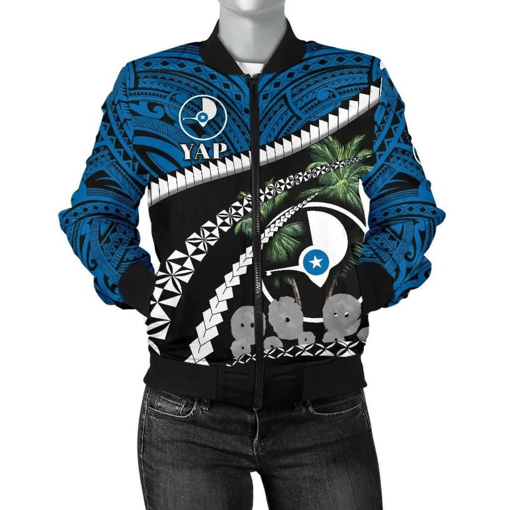 Yap Stone Money Women Bomber Jacket - Road to Hometown K8 Bomber Jacket Yap Stone Money Women Bomber Jacket - Road to Hometown K8 Bomber Jacket