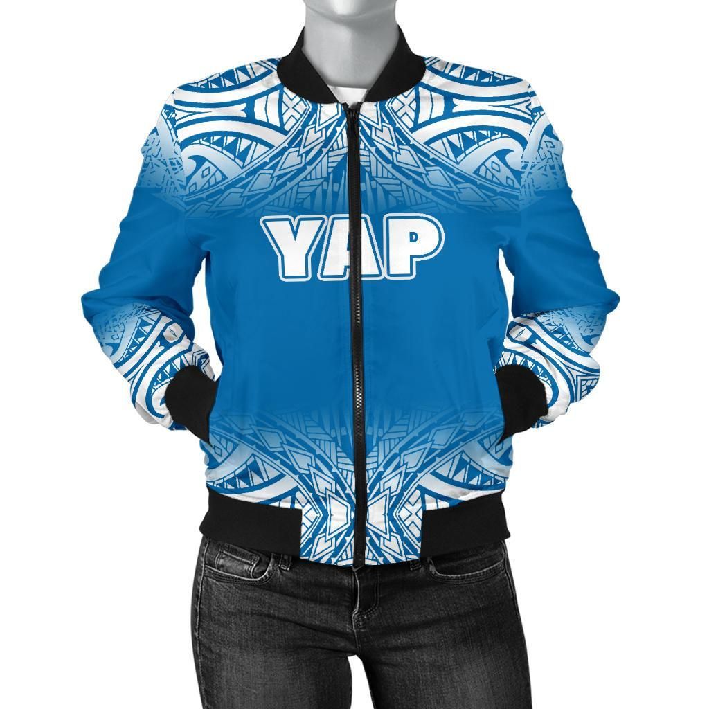 Yap Women's Bomber Jacket - Fog Blue Style - BN09 Bomber Jacket Yap Women's Bomber Jacket - Fog Blue Style - BN09 Bomber Jacket