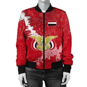 Yemen Christmas Coat Of Arms Women Bomber Jacket X Style J78