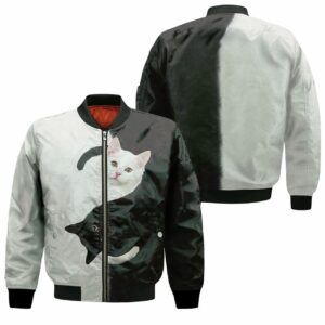 Yin Yang Black White Cat For Cat Lover 3D T Shirt Hoodie Sweater Hoodie Jersey Bomber Jacket Model 6507