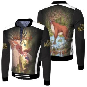 Young Princess Mononoke And The God In The Forest Shishigami Gift For Mononoke Hime Fan Bomber Jacket