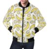 Yummy Banana Pattern Print Mens Bomber Jacket