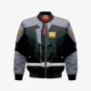 ZAnimeT Bomber Jacket Custom Gundam Black Uniform Cosplay Costumes Bomber Jacket