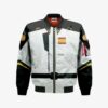 Zaft Bomber Jacket Custom Gundam Uniform White Gold Trim Cosplay Costumes Bomber Jacket