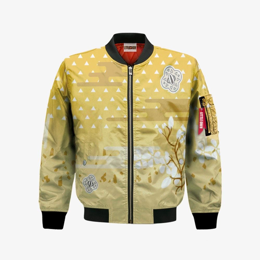 Zenitsu Agatsuma Bomber Jacket Custom KNY Cosplay Costumes Bomber Jacket Zenitsu Agatsuma Bomber Jacket Custom KNY Cosplay Costumes Bomber Jacket