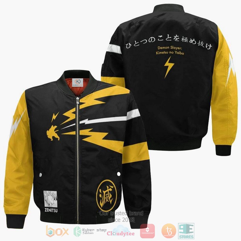 Zenitsu Agatsuma Cosplay Costume Demon Slayer Anime Bomber Jacket Zenitsu Agatsuma Cosplay Costume Demon Slayer Anime Bomber Jacket